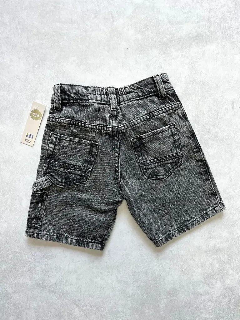 Bermuda Jean Cargo con bolsillo y tira