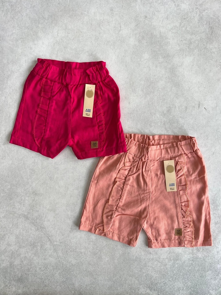 Short de lino con voladitos